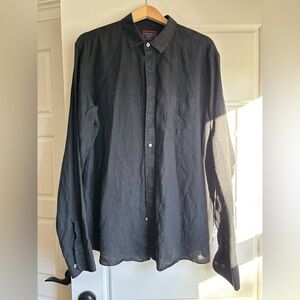UNTUCKit Men's Black Linen Button Down Shirt